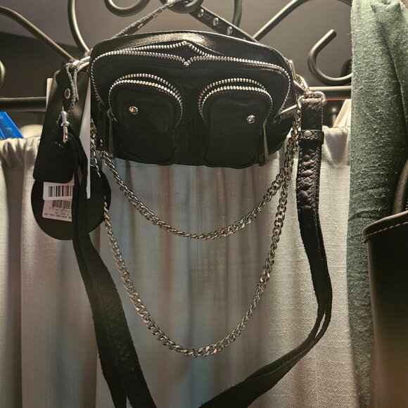 Nunoo | Helena Black Washed Leather Crossbody Mini Bag - Picture 16 of 16